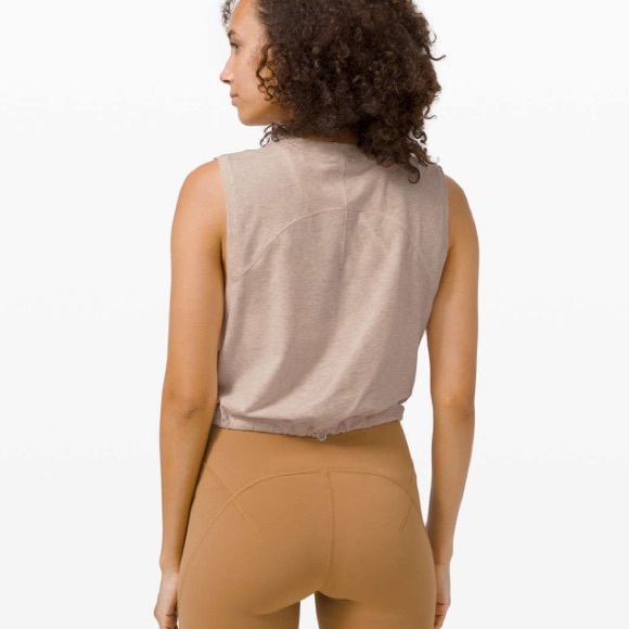 Lululemon Adapt to You Tank Heathered Dune Crop Tank Beige Medium - Picture 2 of 8